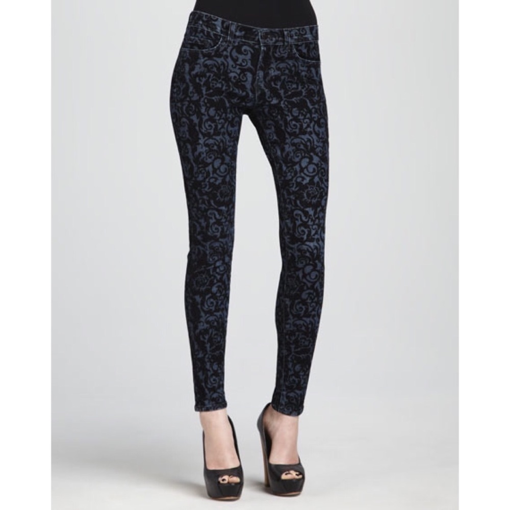 J BRAND brocade with blue denim.